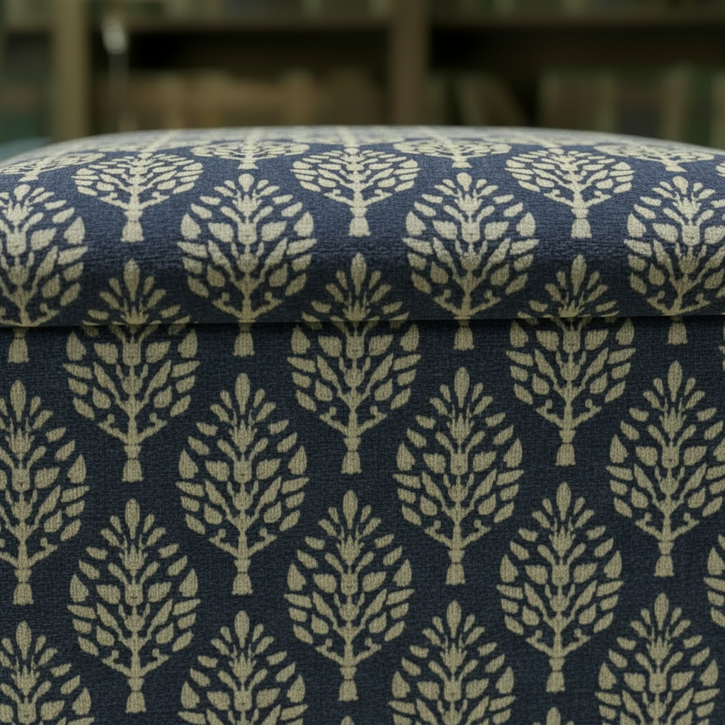 Contemporary style storage box used as coffee table in living room