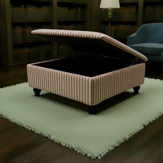 Durable Family Friendly Storage Box – Premium Upholstered Coffee Table & Ottoman