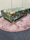 PREMIUM Green Floral Soft Vevet Ottoman footstool