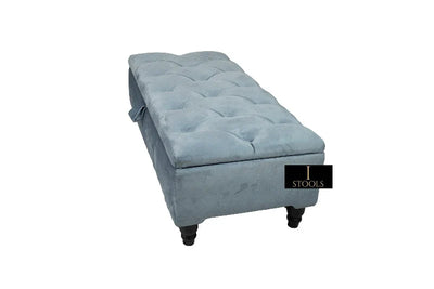 Duck Egg Blue Rectangular Coffee Table Ottoman Storage Footrest