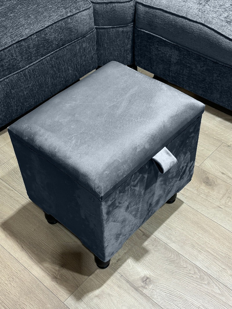 Dark grey store square ottoman