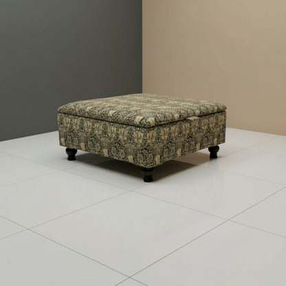 Boho Chic Large Storage Footstool – Multi-Toned Designer Ottoman & Coffee Table for Eclectic Homes