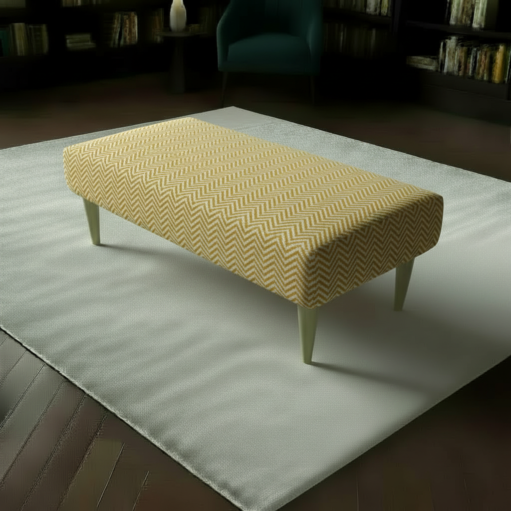 Boho Chic Rectangular Footstool – Vibrant Designer Pattern Upholstered Bench | istols UK