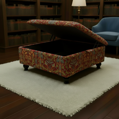 Painterly Collection Square Ottoman – UK Handcrafted Artistic Storage & Coffee Table