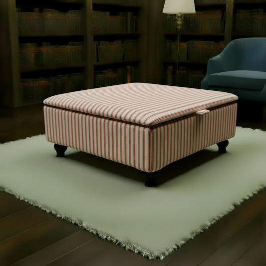 Durable Family Friendly Storage Box – Premium Upholstered Coffee Table & Ottoman