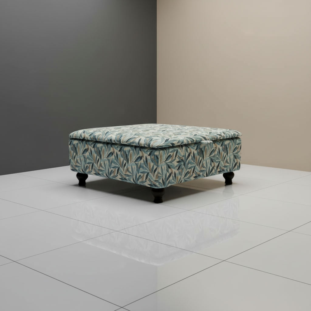 High-Density Foam Cushioned Ottoman & Coffee Table – Multi-Toned Designer Seating with Storage | Handcrafted UK Centrepiece