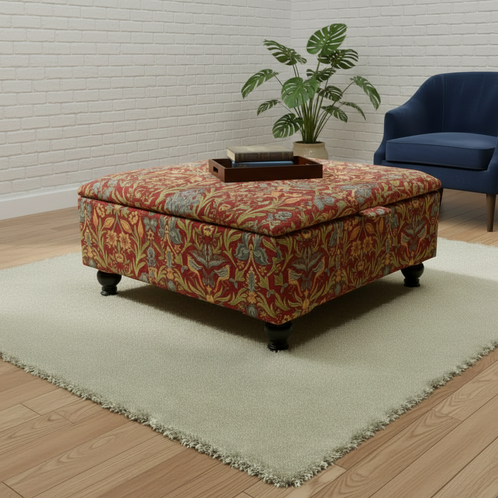 Painterly Collection Square Ottoman – UK Handcrafted Artistic Storage & Coffee Table