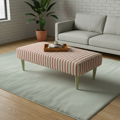 Painterly Collection Long Footstool – Designer Abstract Upholstered Bench for Modern UK Homes