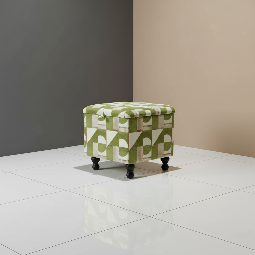 Handcrafted UK foam padded ottoman with durable legs