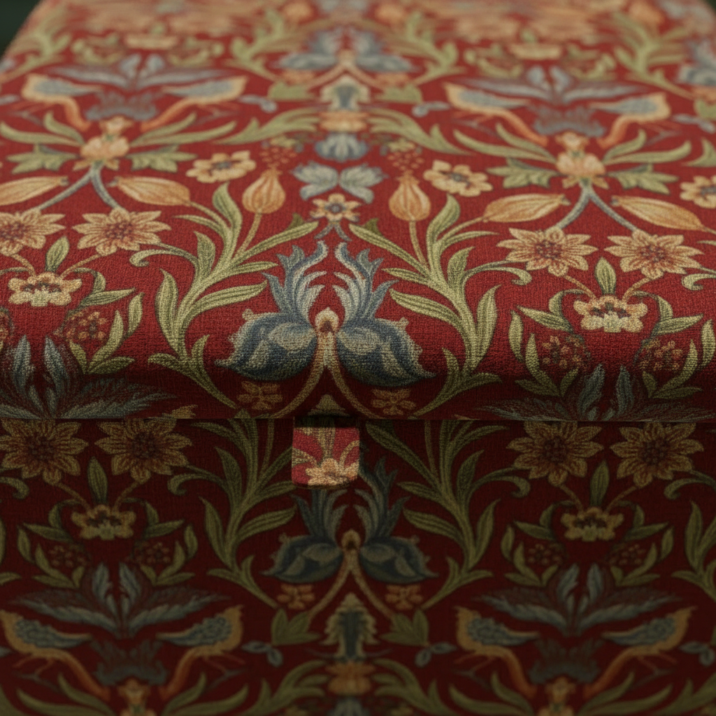 Handcrafted UK square storage ottoman coffee table with vibrant abstract pattern