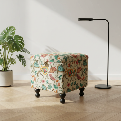 Handcrafted UK storage seat with comfortable high-density foam cushion