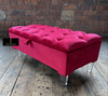 PREMIUM Red/Pink Ottoman Storage Bench | Red/Pink Ottoman Footrest coffee table