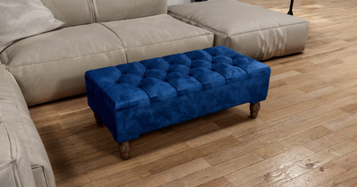 Navy Blue Ottoman Storage UK | Large Navy Blue Ottoman Bench