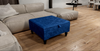 Blue Square Plain Lid Coffee Table Ottoman Storage | Large Blue Velvet Footrest