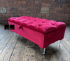 PREMIUM Red/Pink Ottoman Storage Bench | Red/Pink Ottoman Footrest coffee table