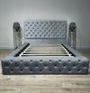 Grey bose bed chesterfield tufted matching buttons