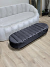 Olivia black Coffee Table Bench,line panel lid storage Footstool seat