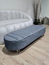 Olivia dark grey Coffee Table Bench,line panel lid storage Footstool seat