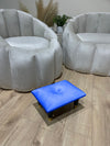 Small blue footrest pouffe