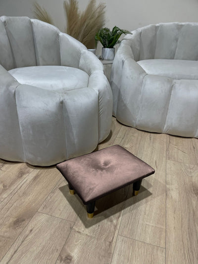 Small brown footrest pouffe