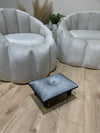 Small dark grey footrest pouffe