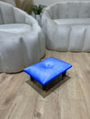 Small blue footrest pouffe