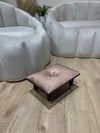 Small brown footrest pouffe