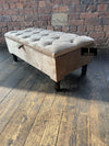 Champagne Beige Coffee Table Ottoman Bench For Living Room | Ottoman Storage Bench For Bedroom UK