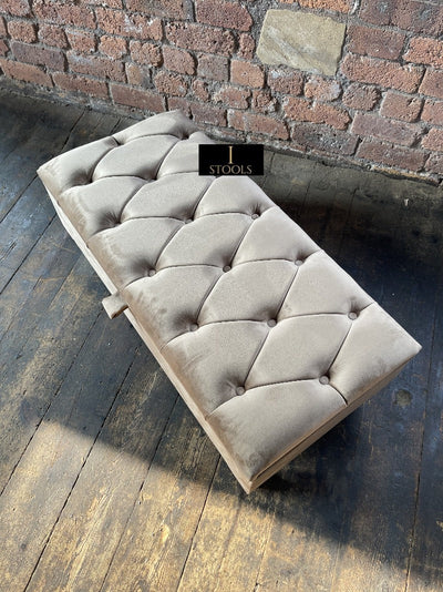 Champagne Beige Coffee Table Ottoman Bench For Living Room | Ottoman Storage Bench For Bedroom UK