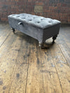 Dark Grey Ottoman Coffee Table Storage Bench | Dark Grey Pouffe