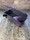 Purple Aubergine Ottoman Storage Bench | Purple Chenille Fabric Footstool