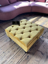 Mustard Gold Square Ottoman Storage, Footrest Coffee Table