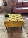 Mustard Gold Square Ottoman Storage, Footrest Coffee Table