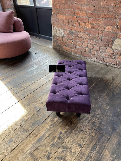Purple Aubergine Chesterfield Footrest