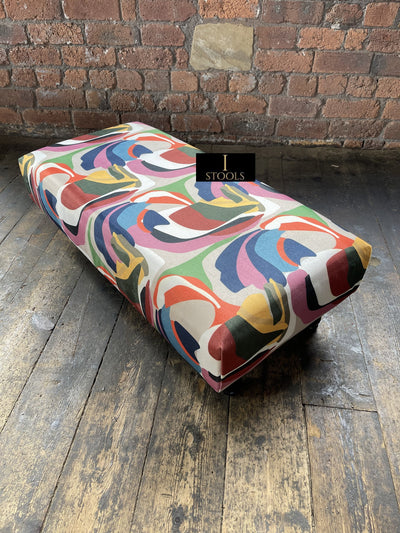 PREMIUM Multi-Coloured PRINTED Footstool