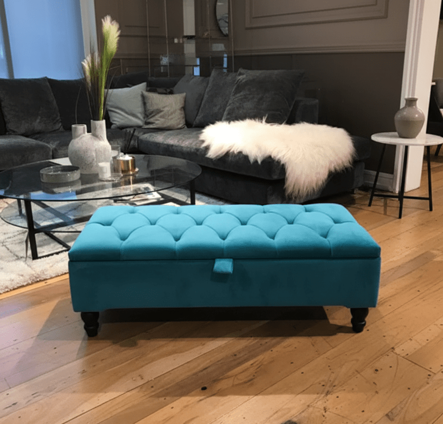 Luxury Chesterfield Footstool and Coffee Table Combo