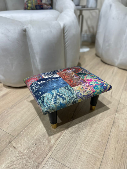 Luxury Velvet Small Footstool for Living Room or Bedroom UK  - ISTOOLS