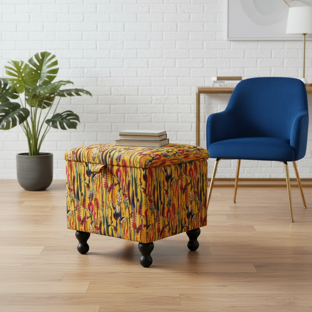 Luxury makeup chair with solid wood frame and high-density foam seat