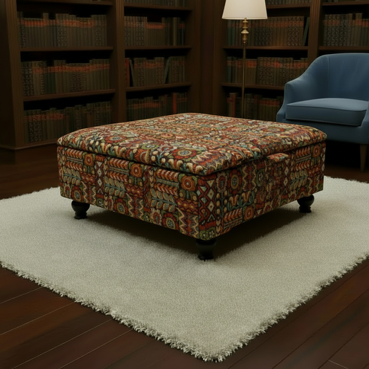 Expressive Multi-Toned Accent Table | Large Storage Ottoman & Coffee Table – Modern Interior UK