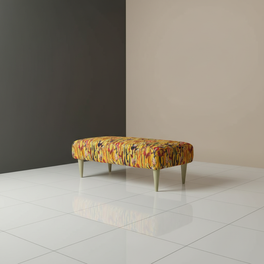 Modern footstool centrepiece with seamless fixed-top design
