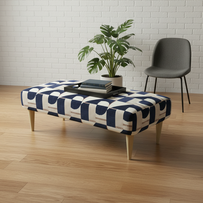 Multi-Purpose Upholstered Footstool with Durable Frame