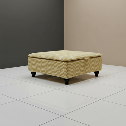 Bespoke Upholstered Square Bench – Multi-Toned Designer Pattern, Deep Storage & Handcrafted UK Quality