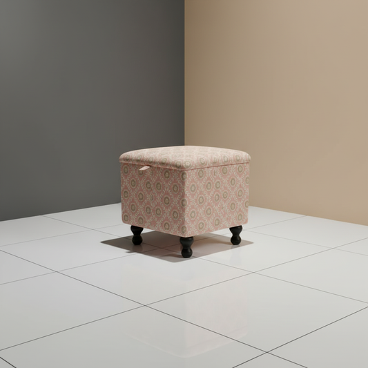 Multi-toned printed ottoman perfect as footstool or coffee table