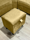 Mustard Gold Small Plain Storage Box | Small Gold Footrest UK | Gold Ottoman Stool with Storage