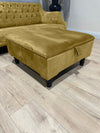 Mustard Gold Square Plain Ottoman Storage | Gold Foot Rest for Living Room