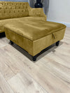 Mustard Gold Square Plain Ottoman Storage | Gold Foot Rest For Living Room