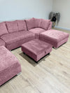 Pink Square Plain Ottoman Storage | Pink Plain Footstool For Living Room
