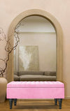 Pink Lusso Deep Panel Ottoman Coffee Table Bench Storage