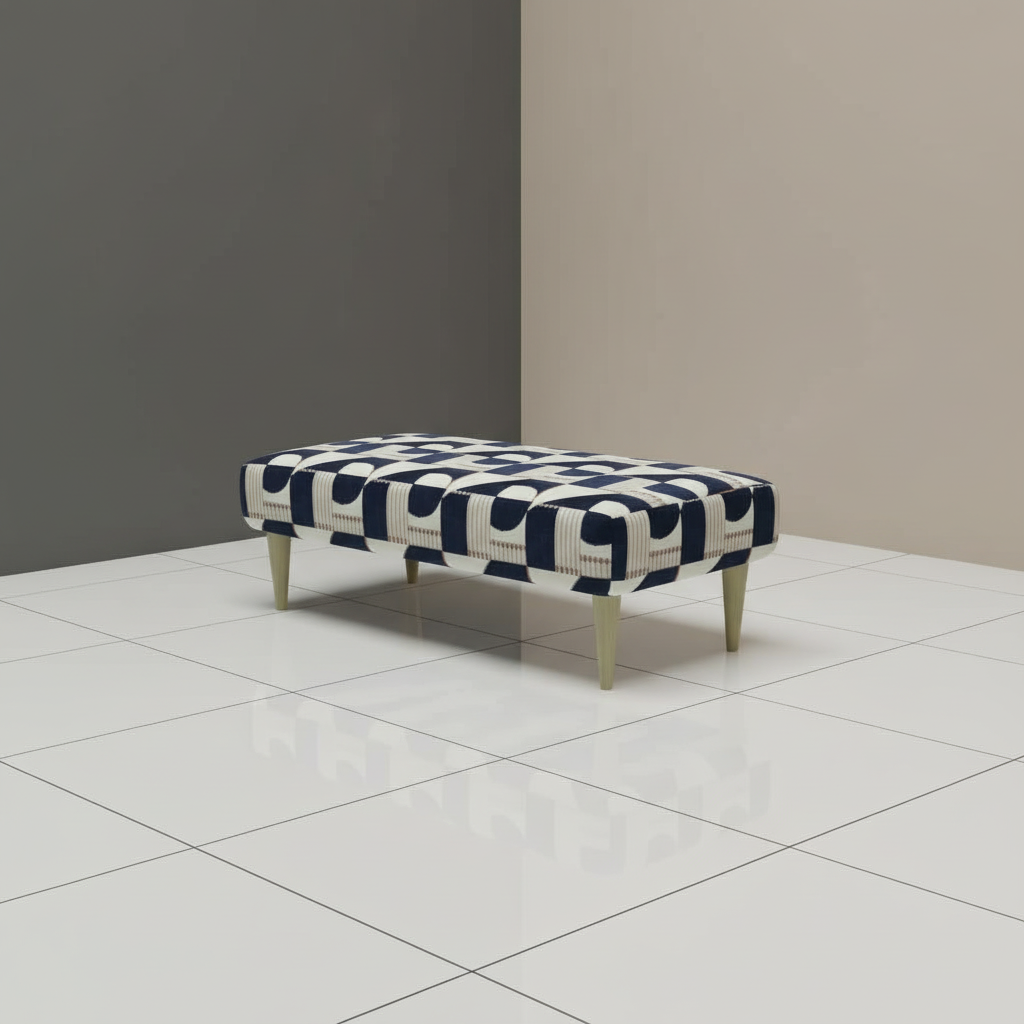 Premium Non-Storage Footstool with Sleek Solid Wooden Legs