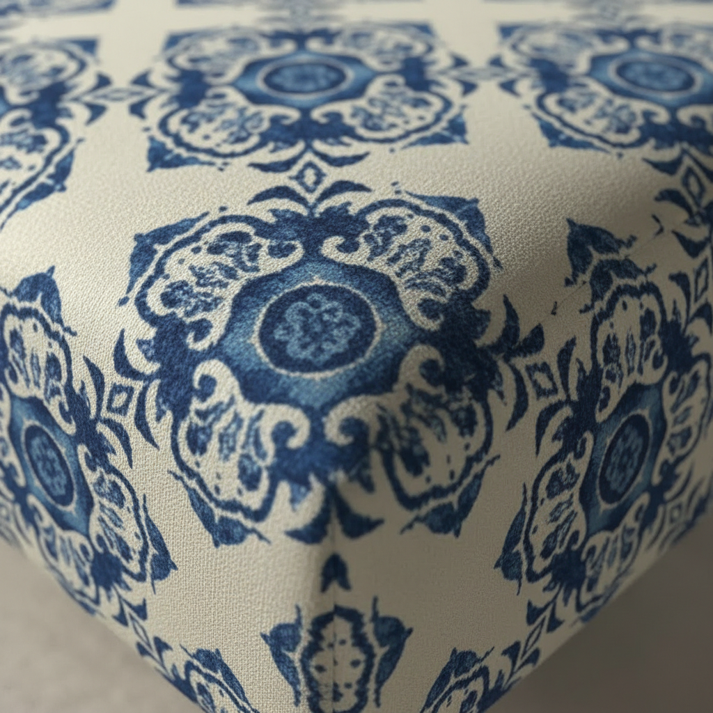 Premium stitched detail storage footstool pouffe with elegant designer stitching